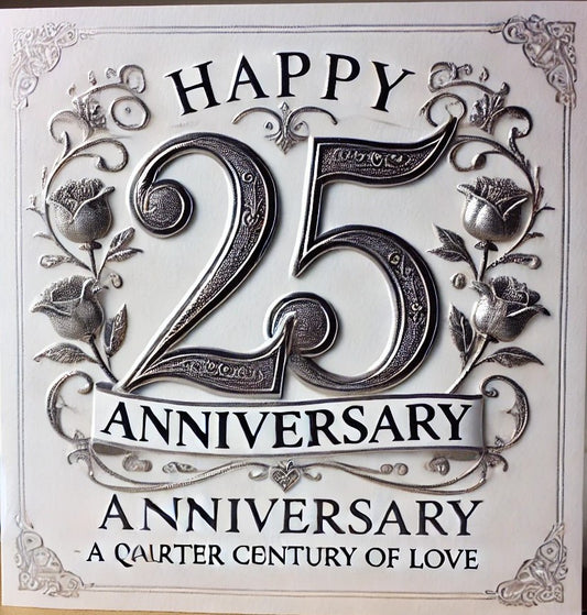 25th Wedding Anniversary Card.