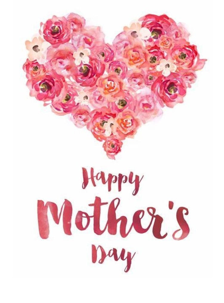 Mothers Day Card Hart made of Roses