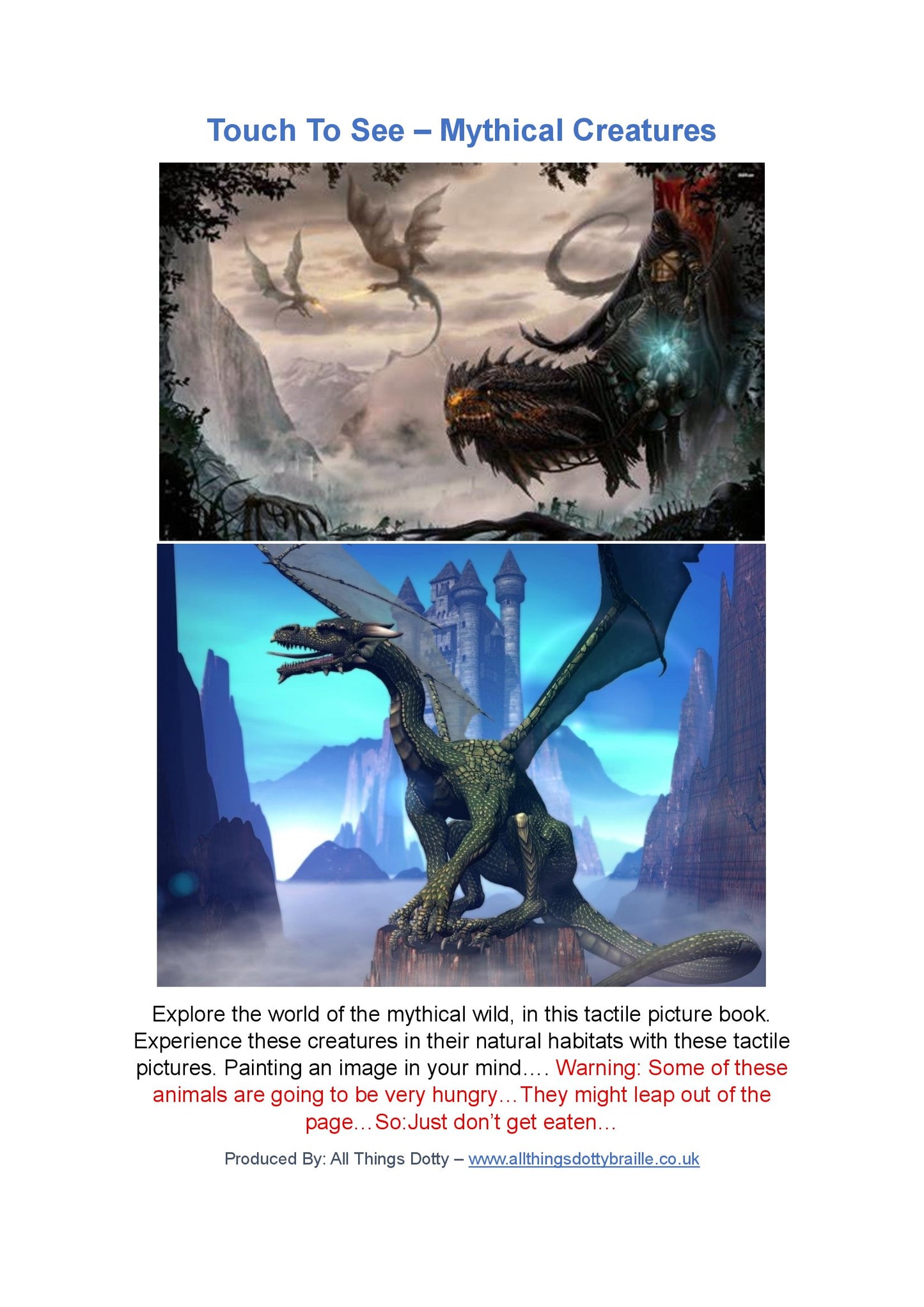 Braille Touch to See - Mythical Creature