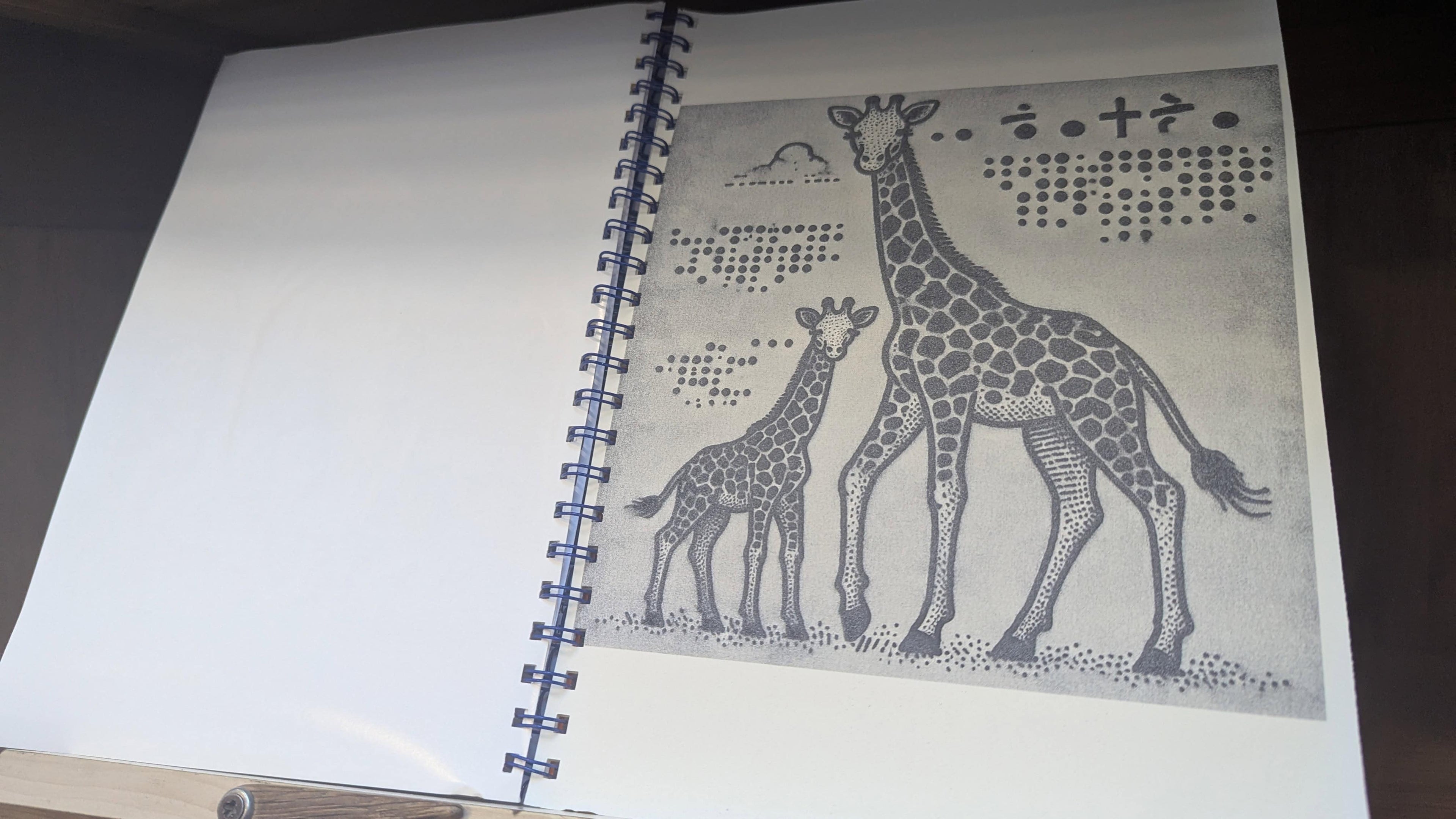 Photo of a braille colouring book