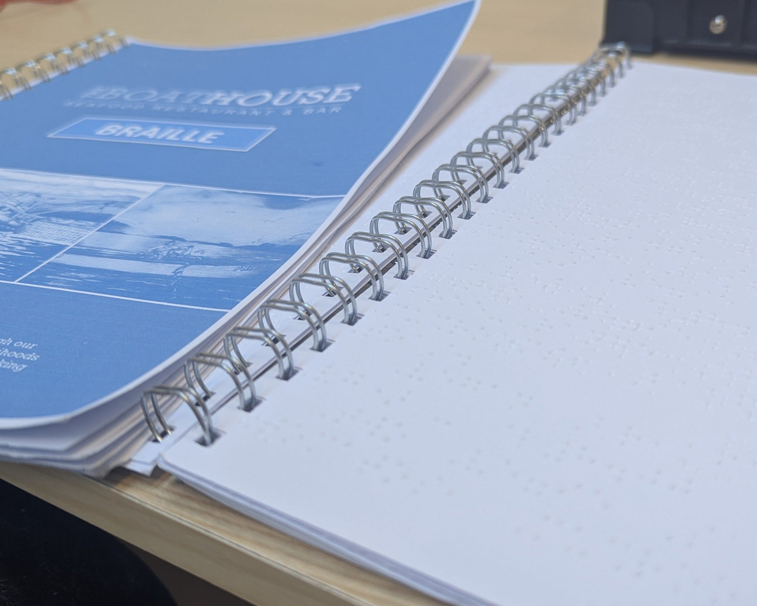 a picture of the boathouses braille menu