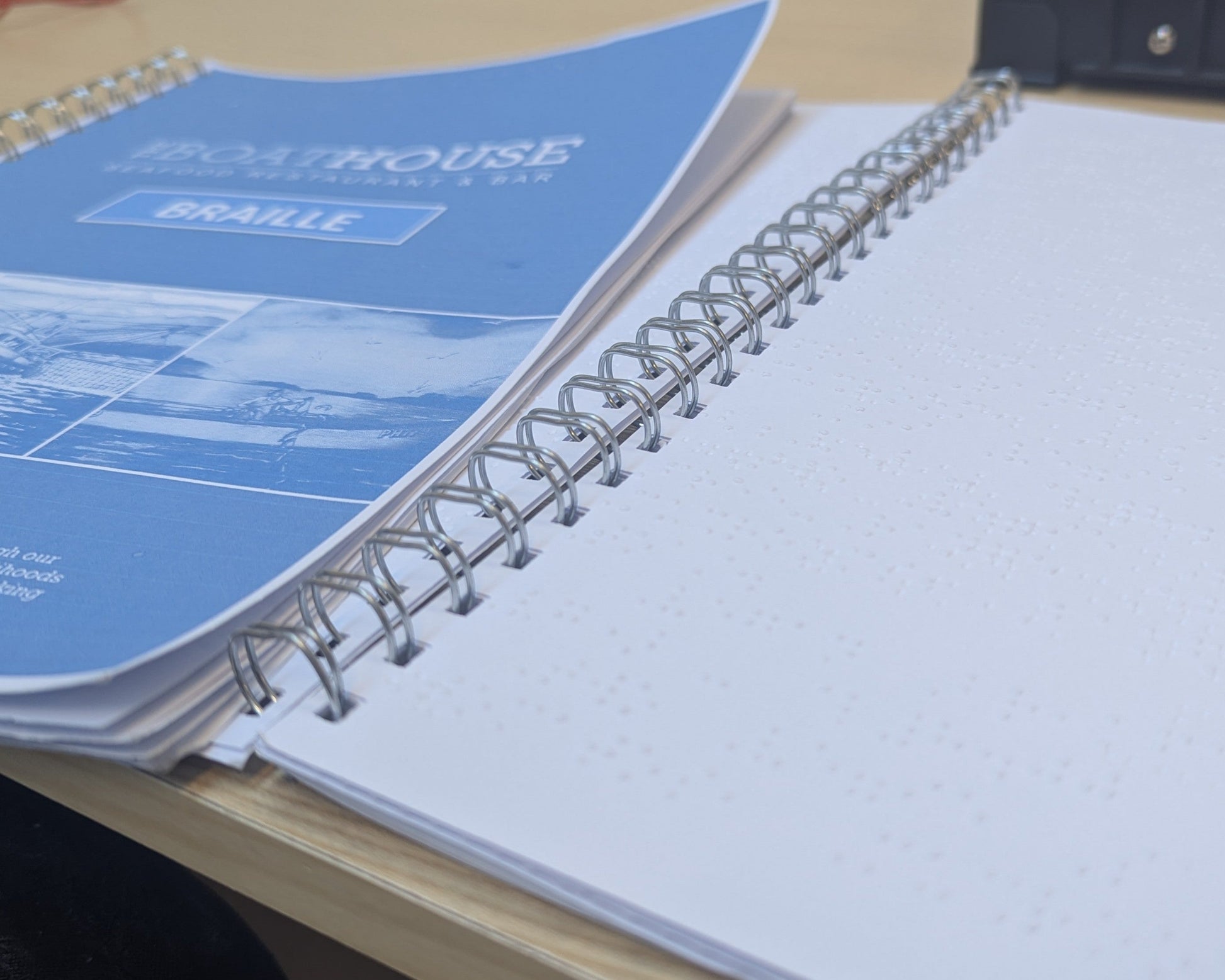 a picture of the boathouses braille menu