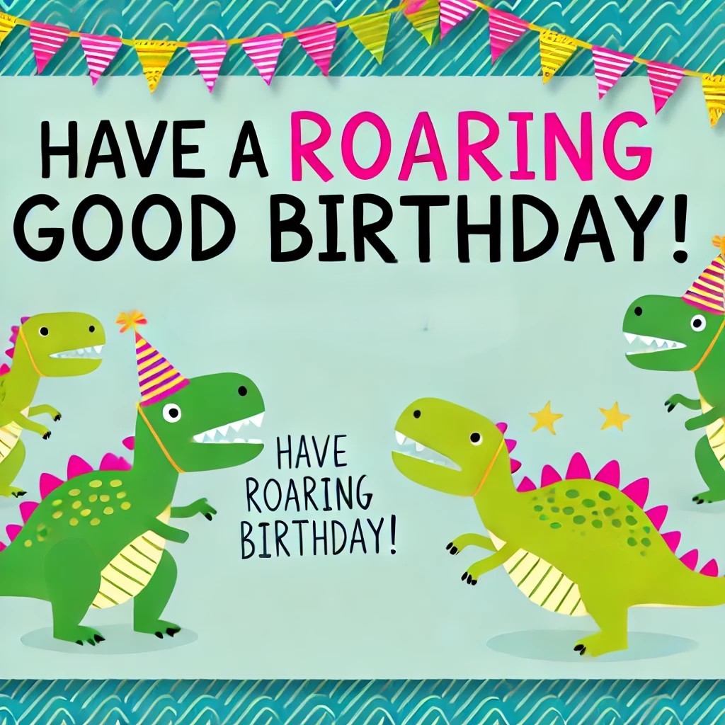 HAVE A ROARING GOOD BIRTHDAY! Children's Braille Birthday Card