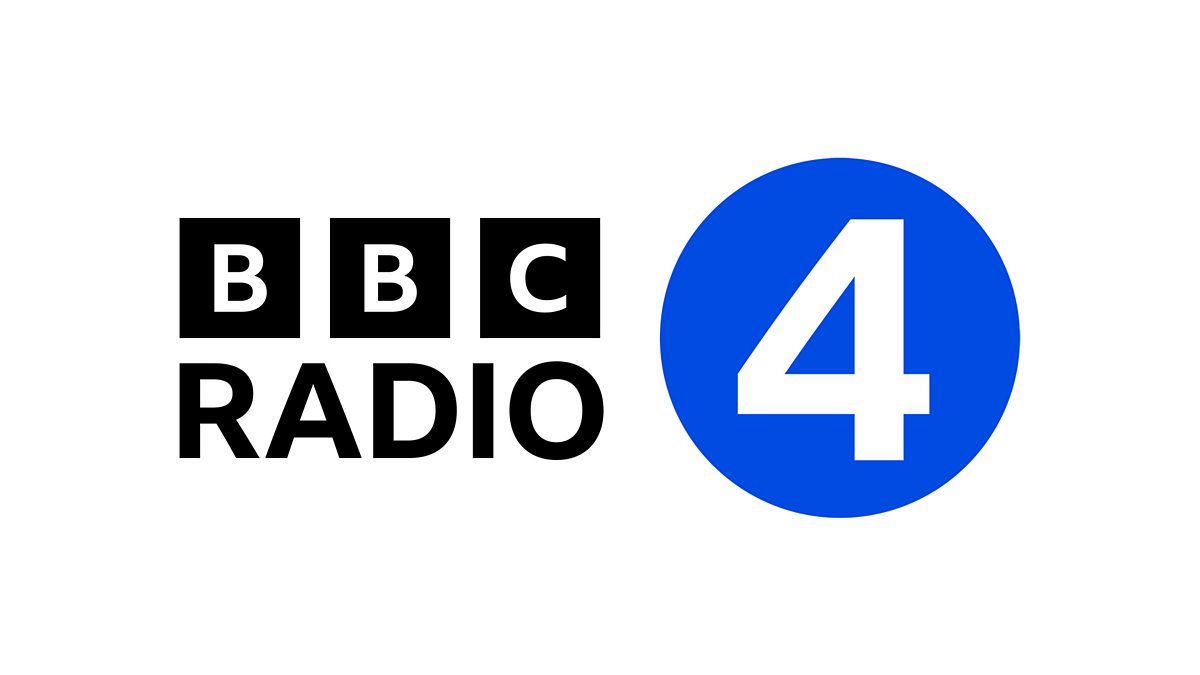 BBC Radio 4 logo with black text and a blue circle on a white background